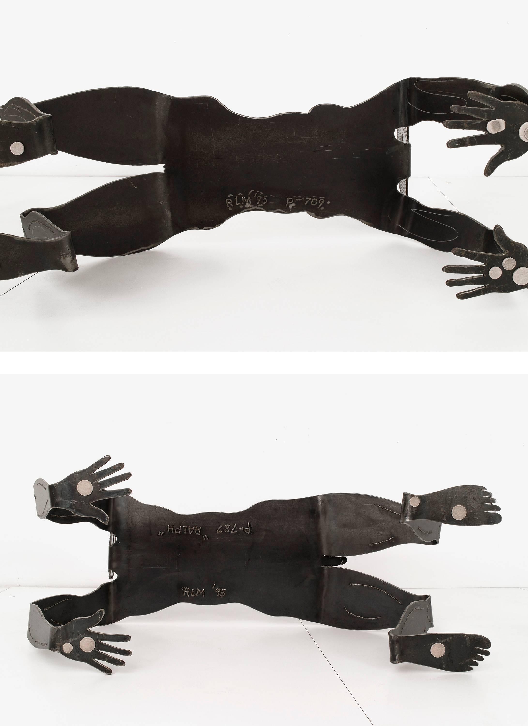 Pair of Sculptural Metal Benches 3