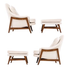 Pair of Dunbar Janus Collection Lounge and Ottomans 8