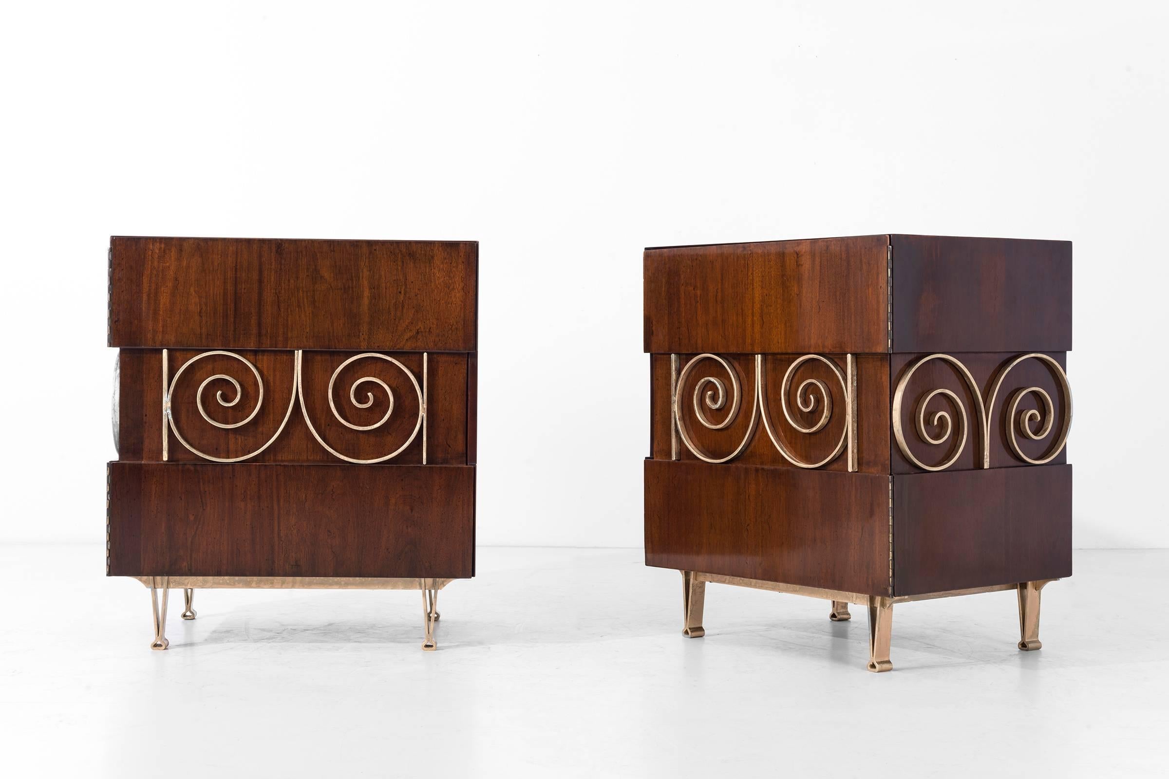 American Edmund Spence Pair of End Tables or Nightstands