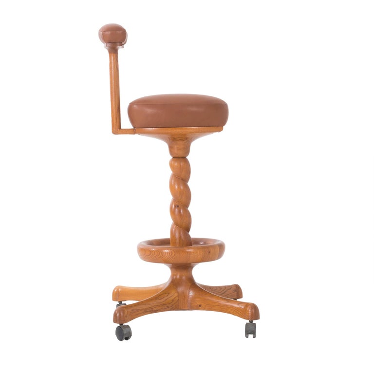 Wendell Castle Cork Screw Drafting Chair or Reading Desk Stool For Sale