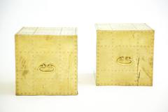 Sarreid Brass Cube End Tables