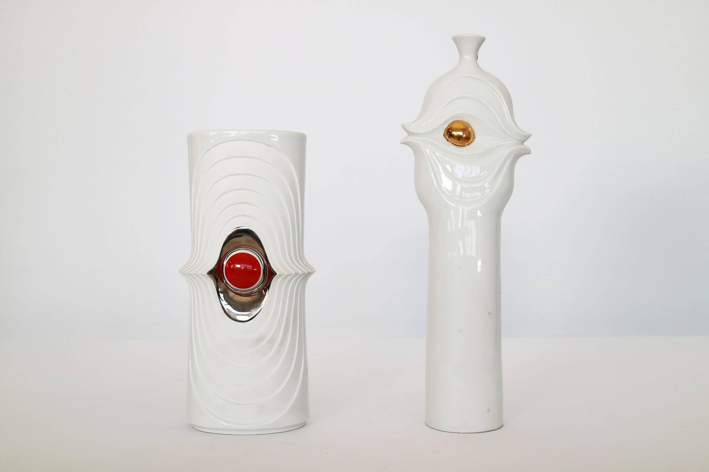 Rosenthal, white and gold paint Vase.
Pictured and sold separately, matching vase from the same series.