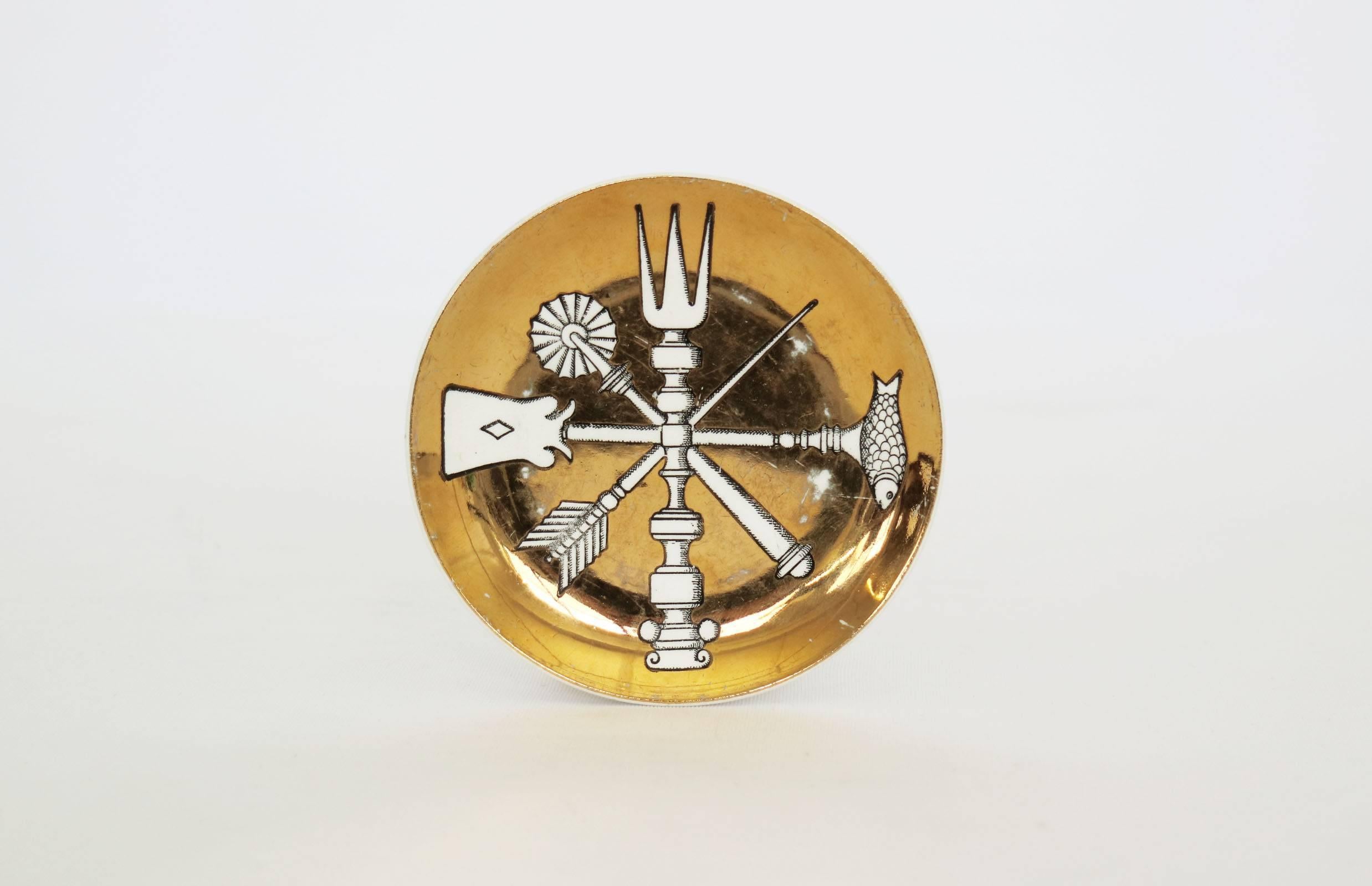 6 Gold Blatt Keramik Geschirr seltenes Design mit Original-Box.