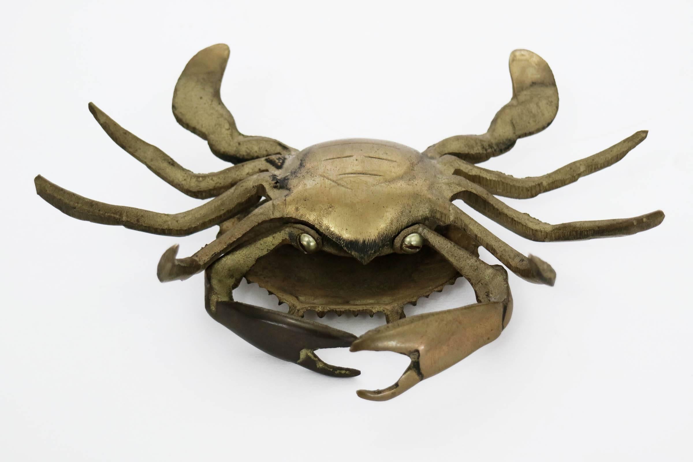 American Brass Crab Jewelry Box
