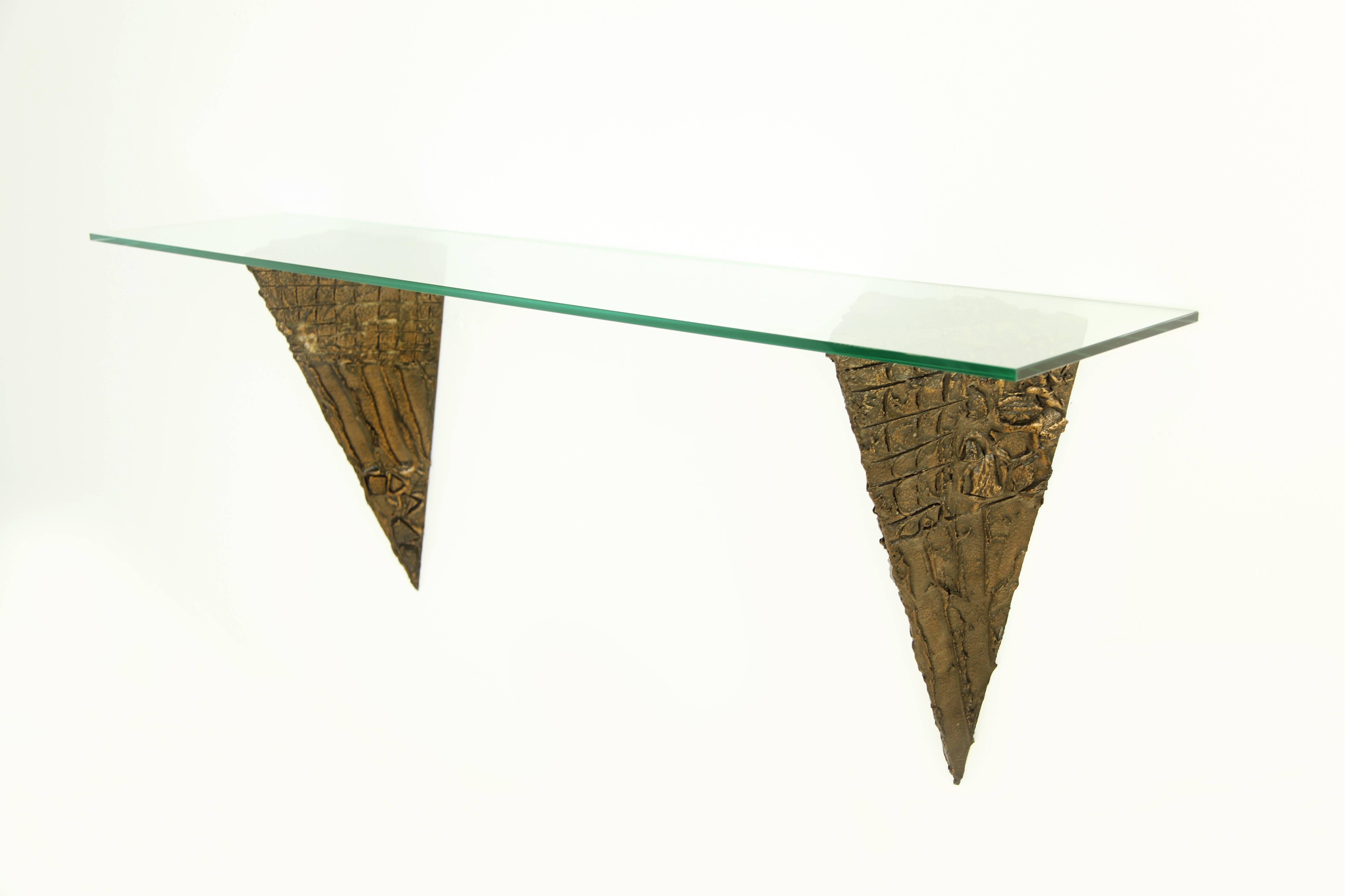 Brutalist Paul Evans Wall Resin Console