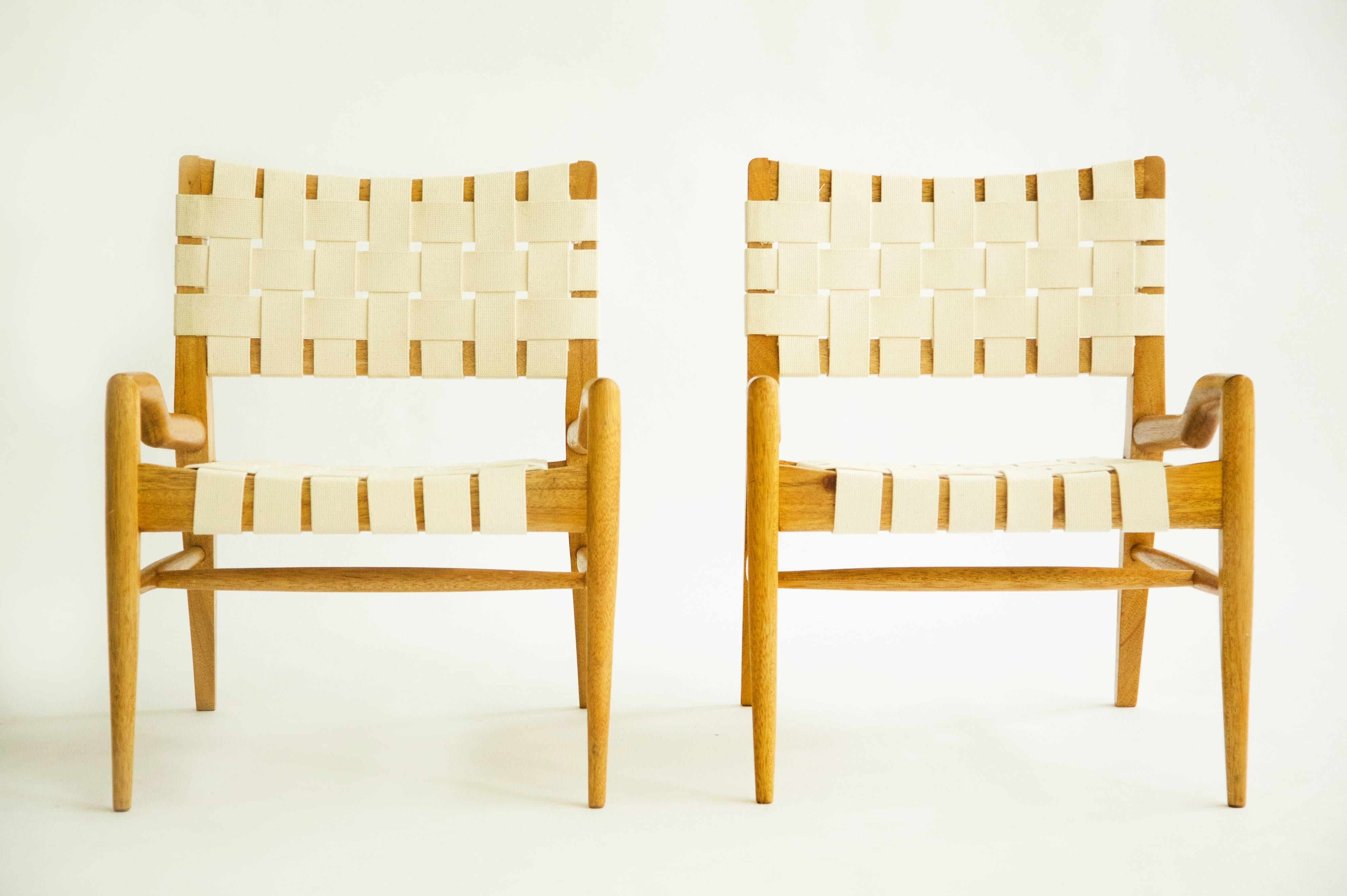 Keal for Brown and Saltman lounges, solid oakwood with canvass webbing.