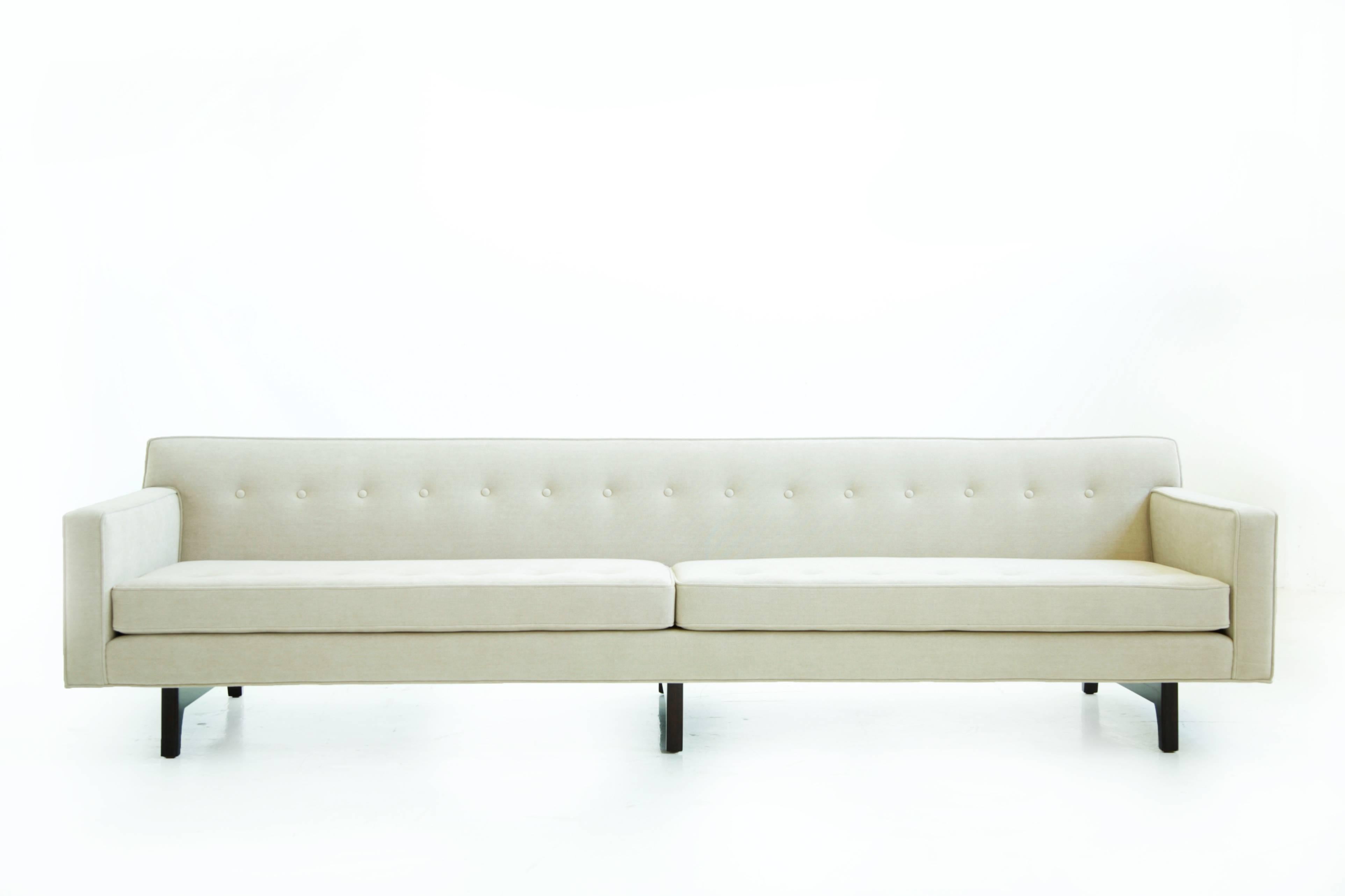 Mid-Century Modern Edward Wormley Triple Bracket Back Sofa