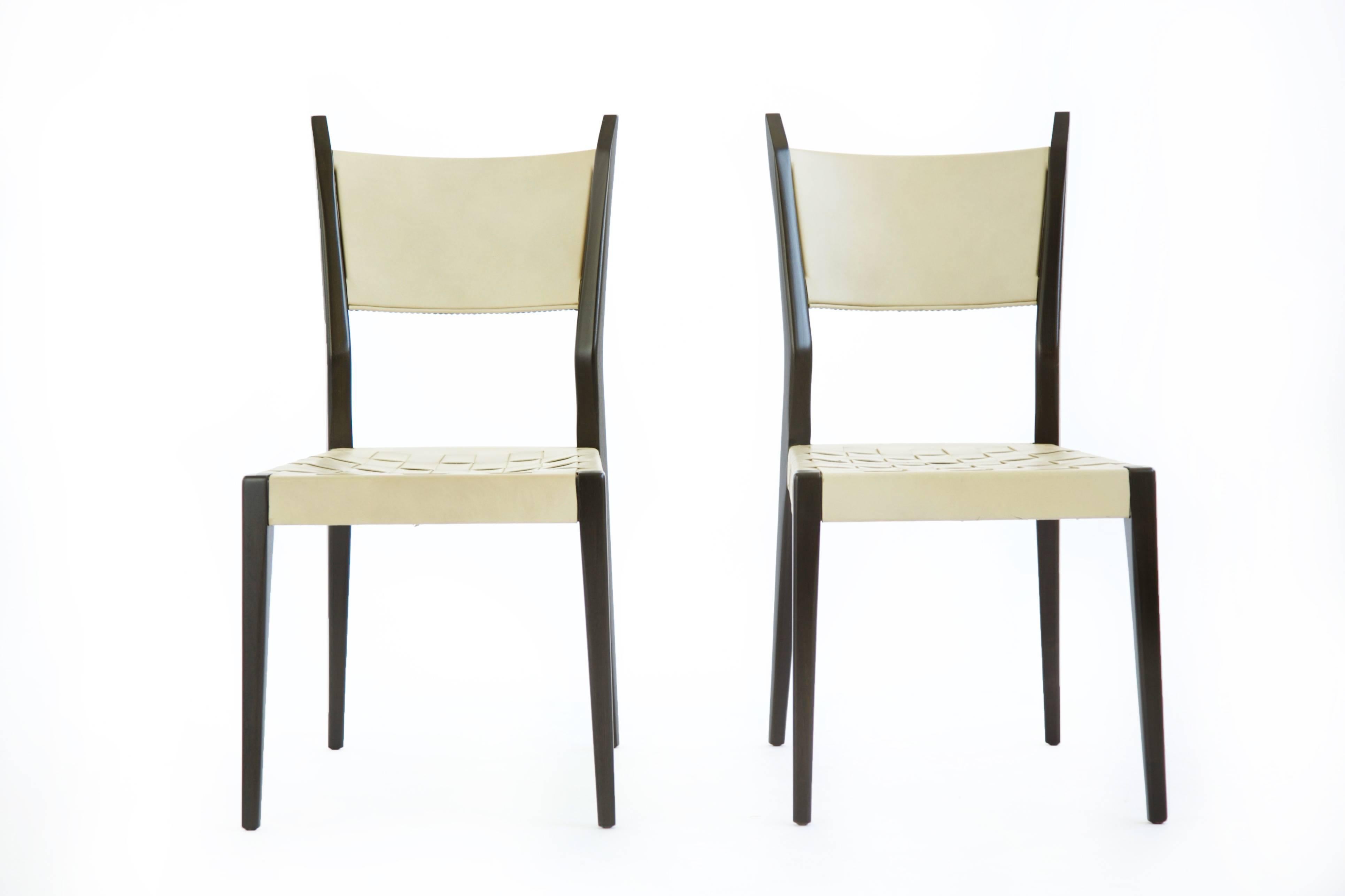 Leather Set of Twelve Paul McCobb Dining Chairs