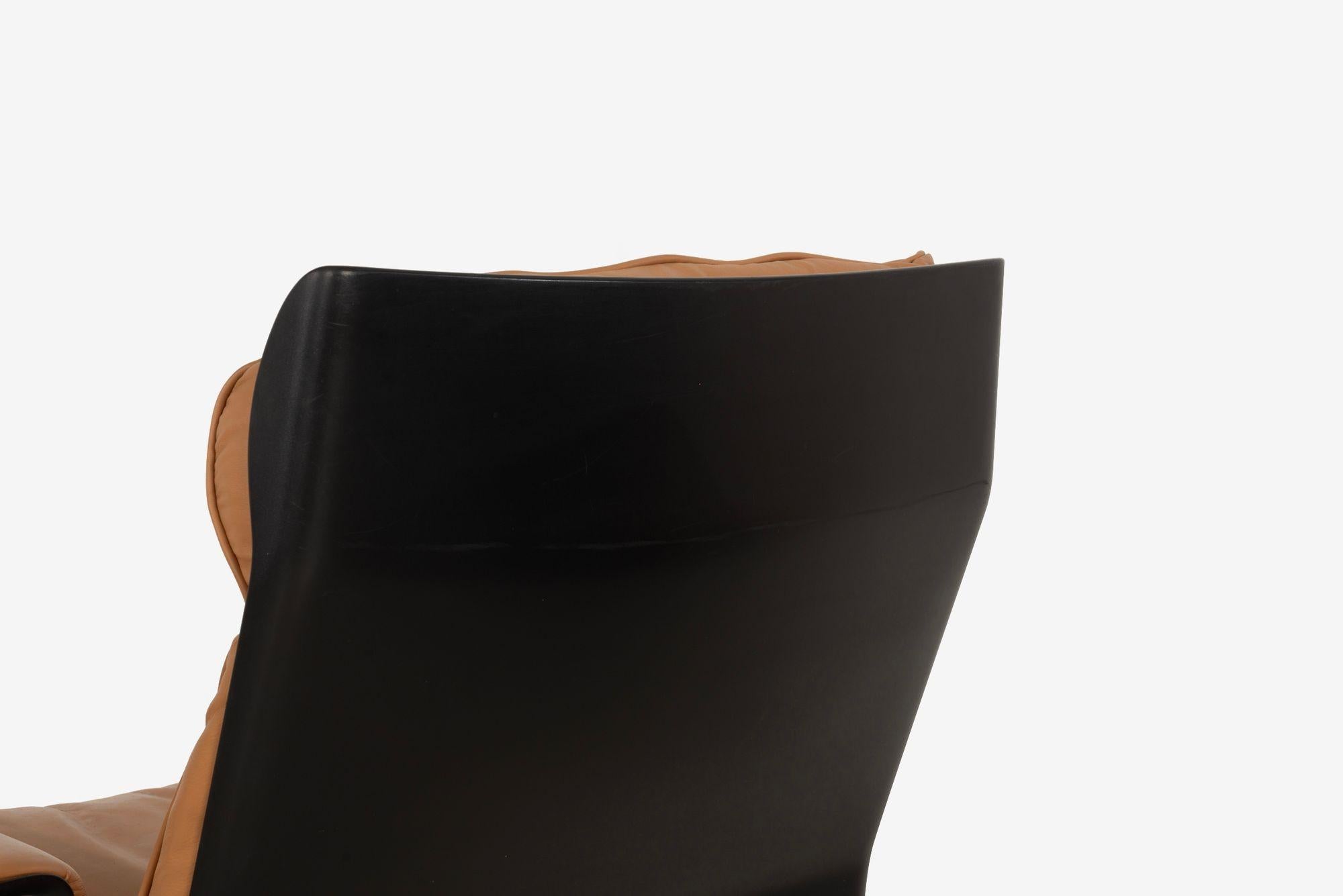 Paar Dieter Rams für Vitsoe 620 Sessel mit hoher Rückenlehne, cognacfarbenes Leder 1962 im Angebot 4
