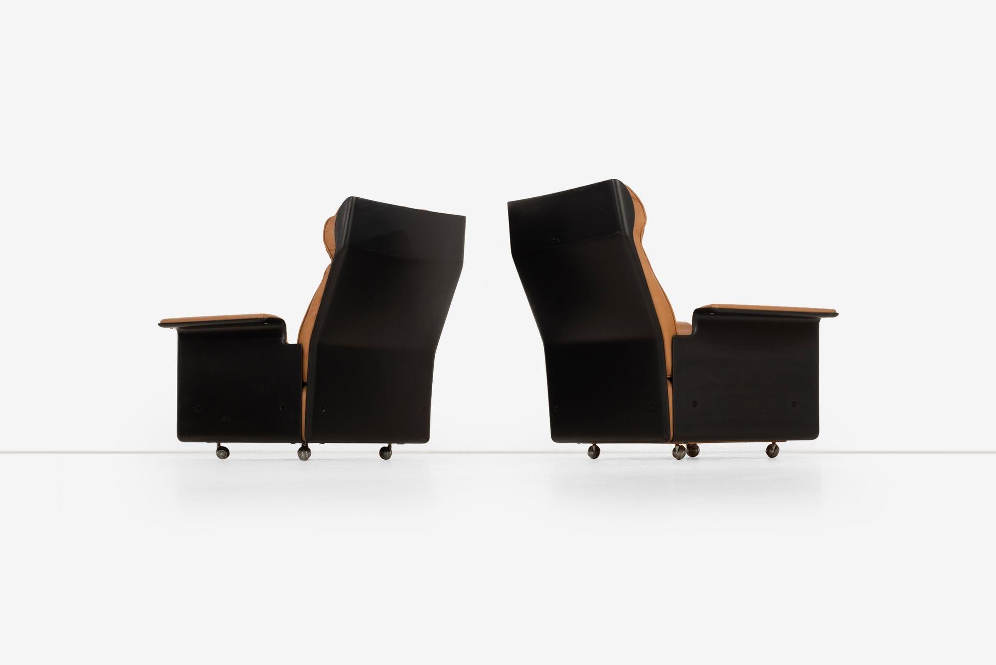 Paar Dieter Rams für Vitsoe 620 Sessel mit hoher Rückenlehne, cognacfarbenes Leder 1962 im Angebot 2