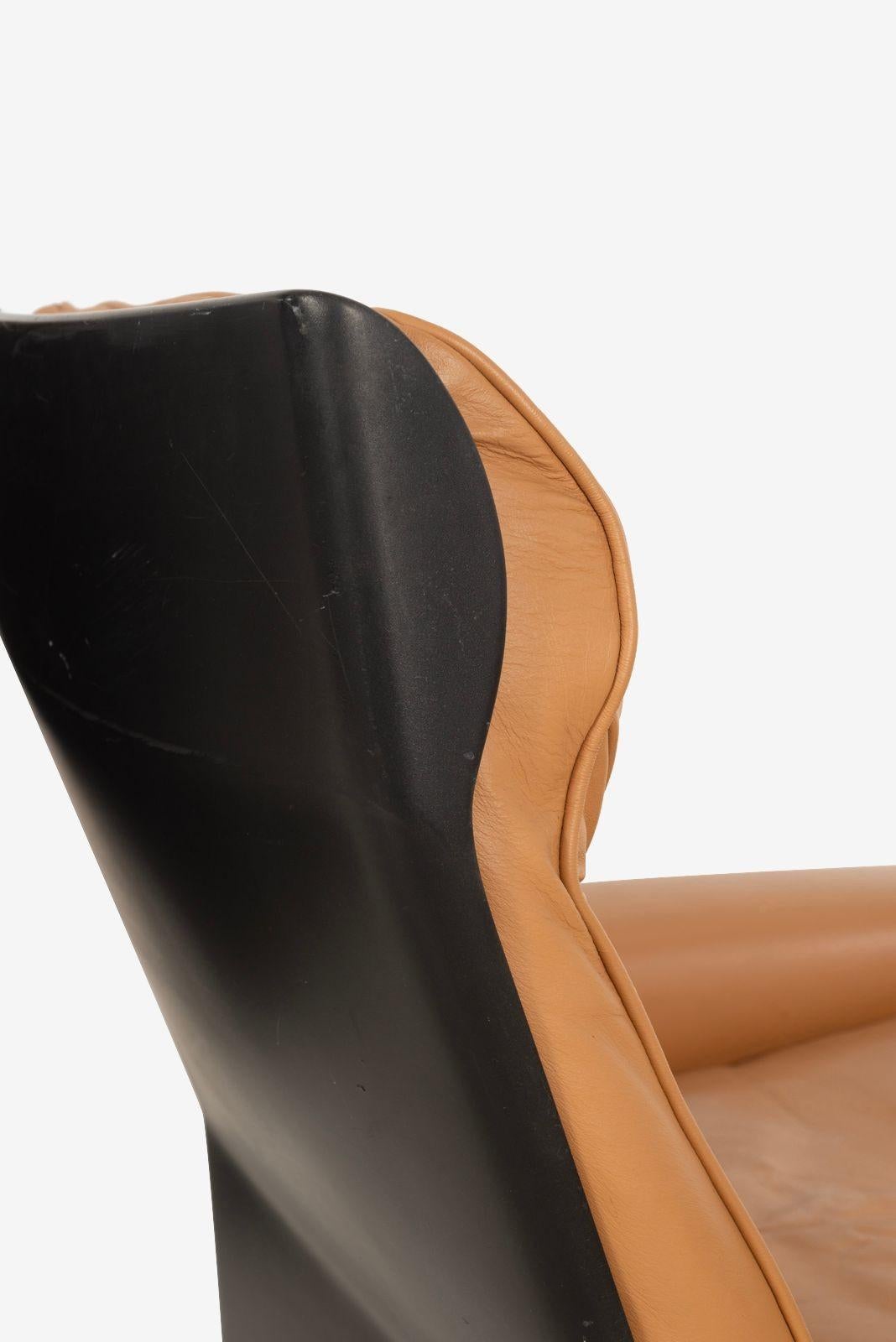 Paar Dieter Rams für Vitsoe 620 Sessel mit hoher Rückenlehne, cognacfarbenes Leder 1962 im Angebot 5