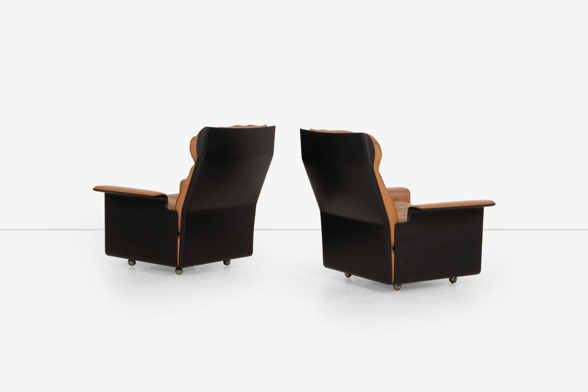 Paar Dieter Rams für Vitsoe 620 Sessel mit hoher Rückenlehne, cognacfarbenes Leder 1962 im Angebot 1