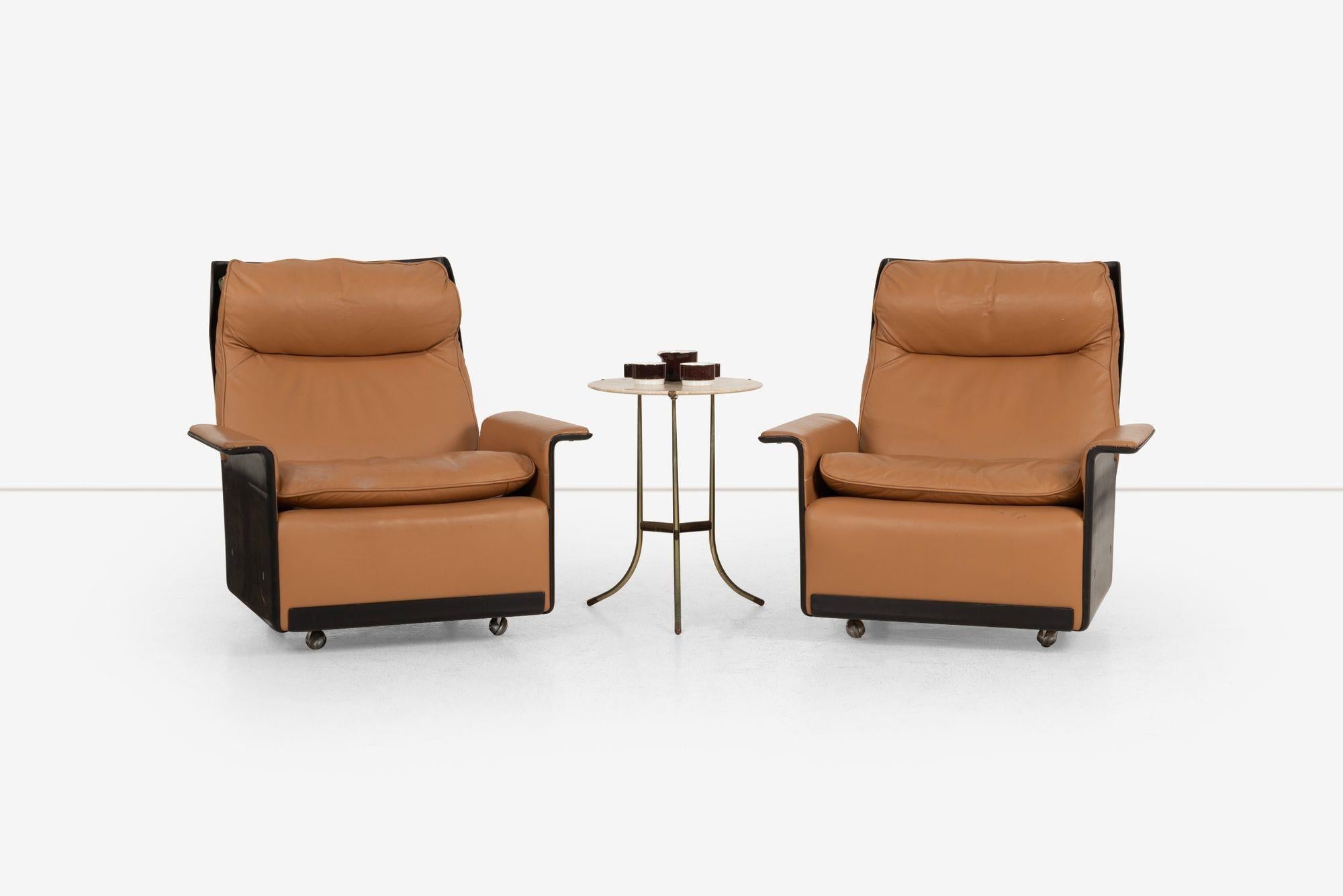 Paar Dieter Rams für Vitsoe 620 Sessel mit hoher Rückenlehne, cognacfarbenes Leder 1962 im Angebot 11