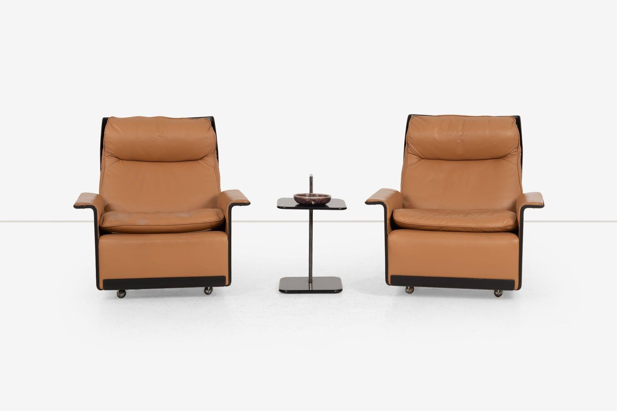 Paar Dieter Rams für Vitsoe 620 Sessel mit hoher Rückenlehne, cognacfarbenes Leder 1962 (Appliqué) im Angebot