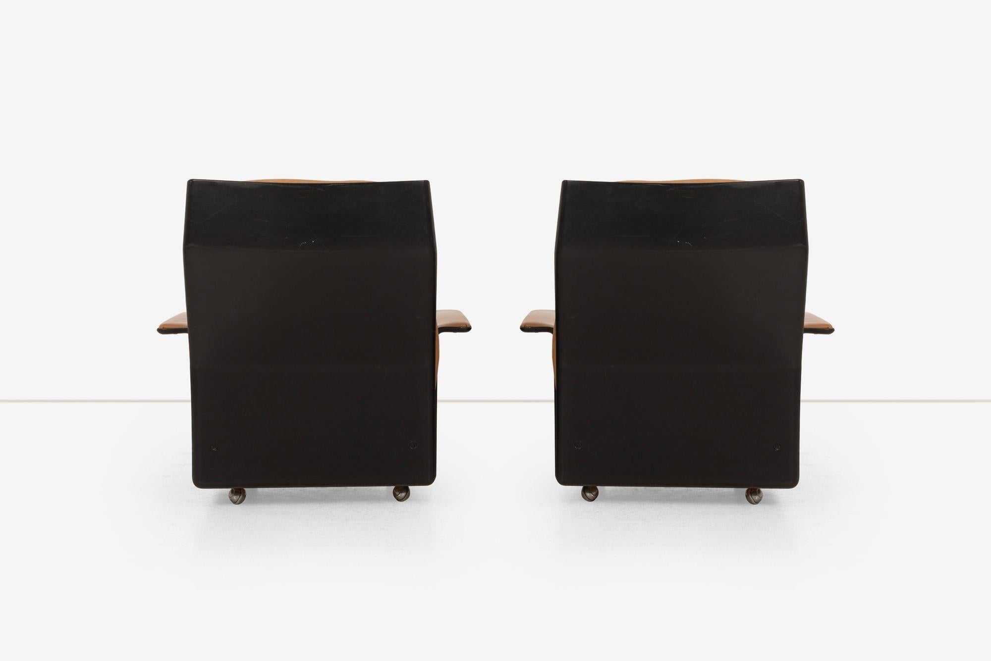 Paar Dieter Rams für Vitsoe 620 Sessel mit hoher Rückenlehne, cognacfarbenes Leder 1962 im Angebot 6