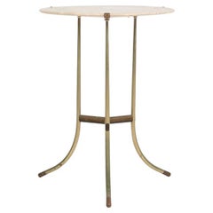 Cedric Hartman Model AE Side Table in Brass, Bronze, and Travertine, 1973