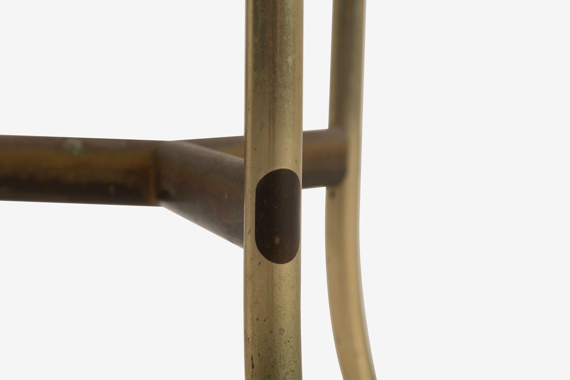 Cedric Hartman Model AE Side Table in Brass, Bronze, and Travertine, 1973 For Sale 3