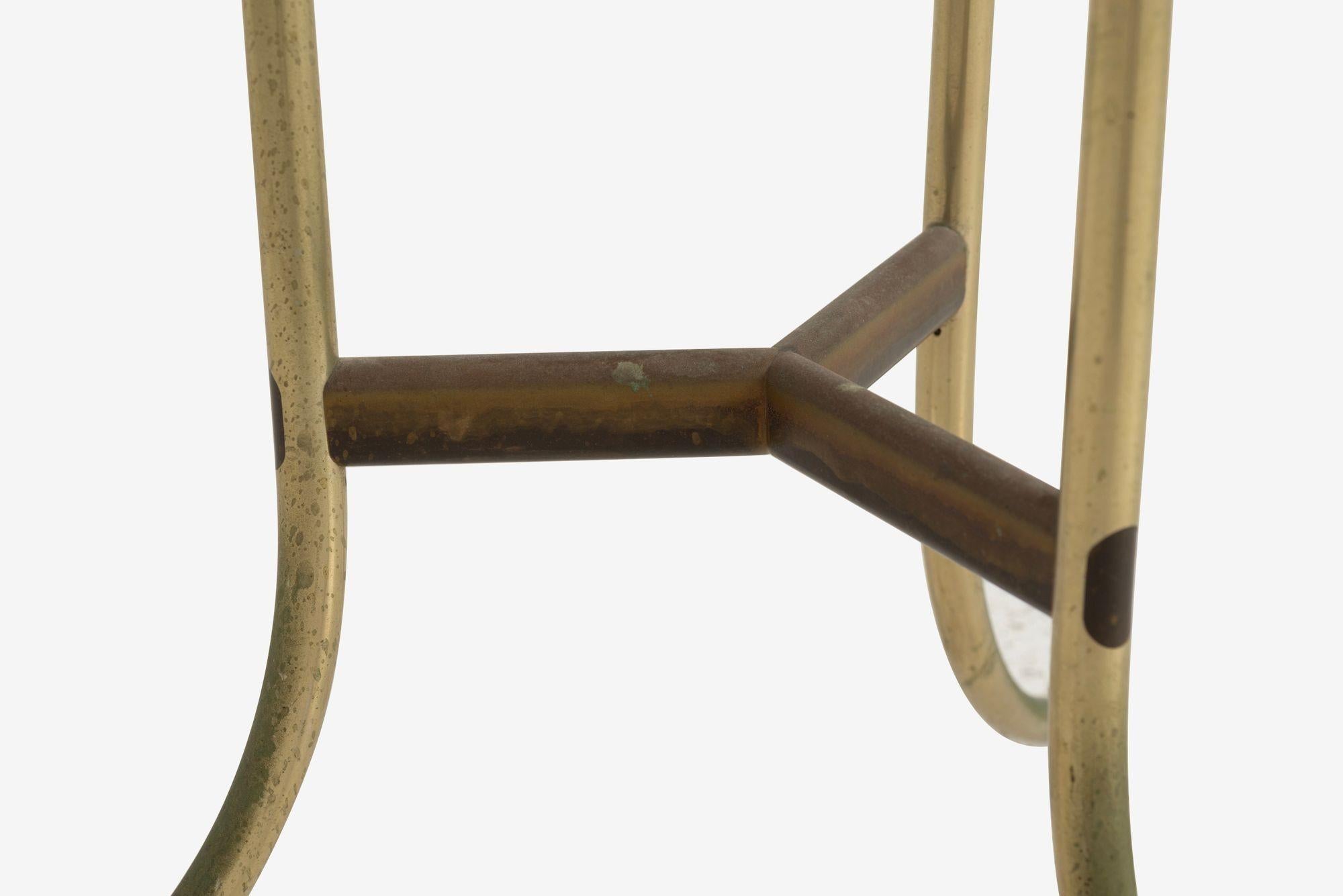 Cedric Hartman Model AE Side Table in Brass, Bronze, and Travertine, 1973 For Sale 2