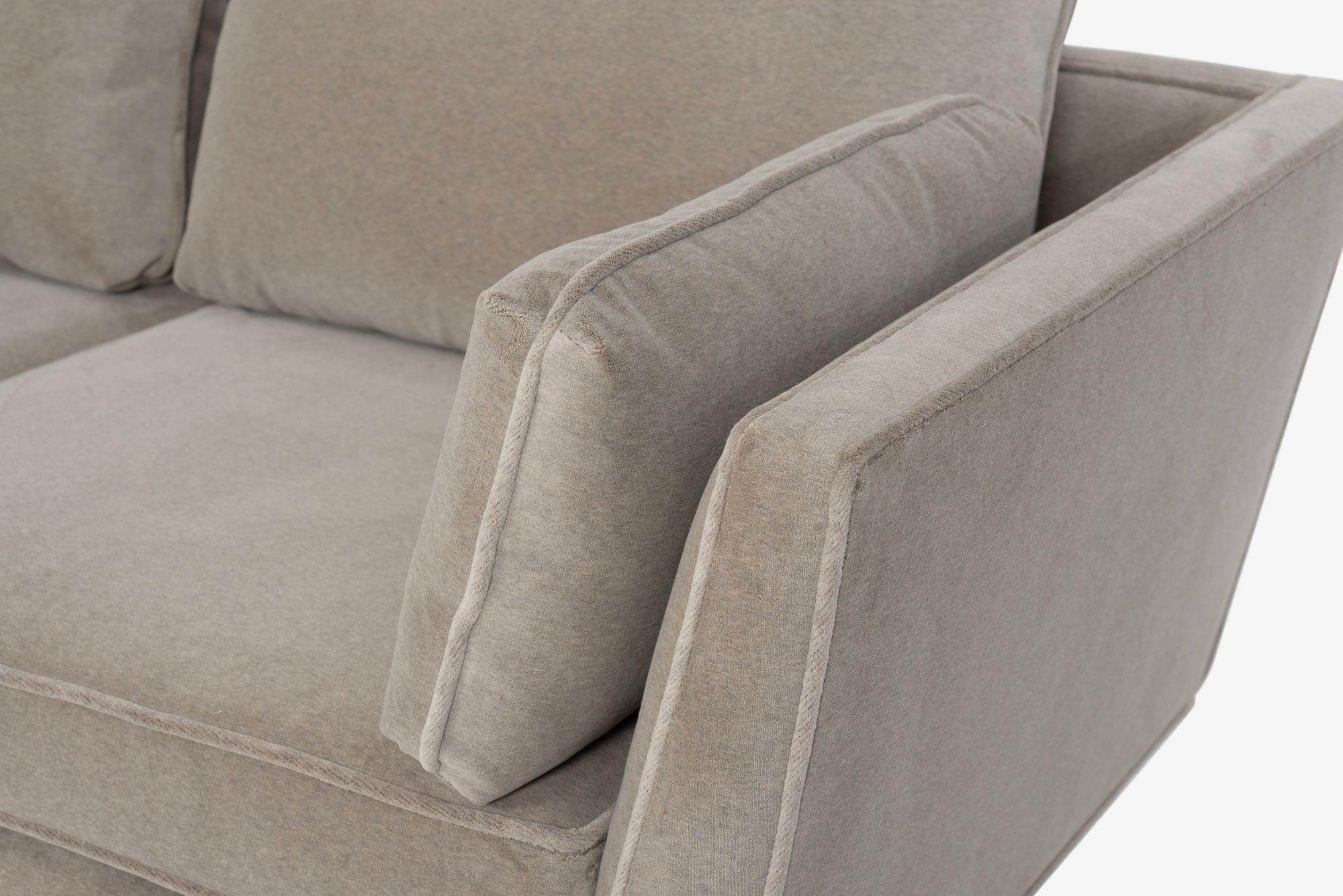 Edward Wormley for Dunbar Angle Arm Sofa in Gray Mohair 1955 For Sale 5
