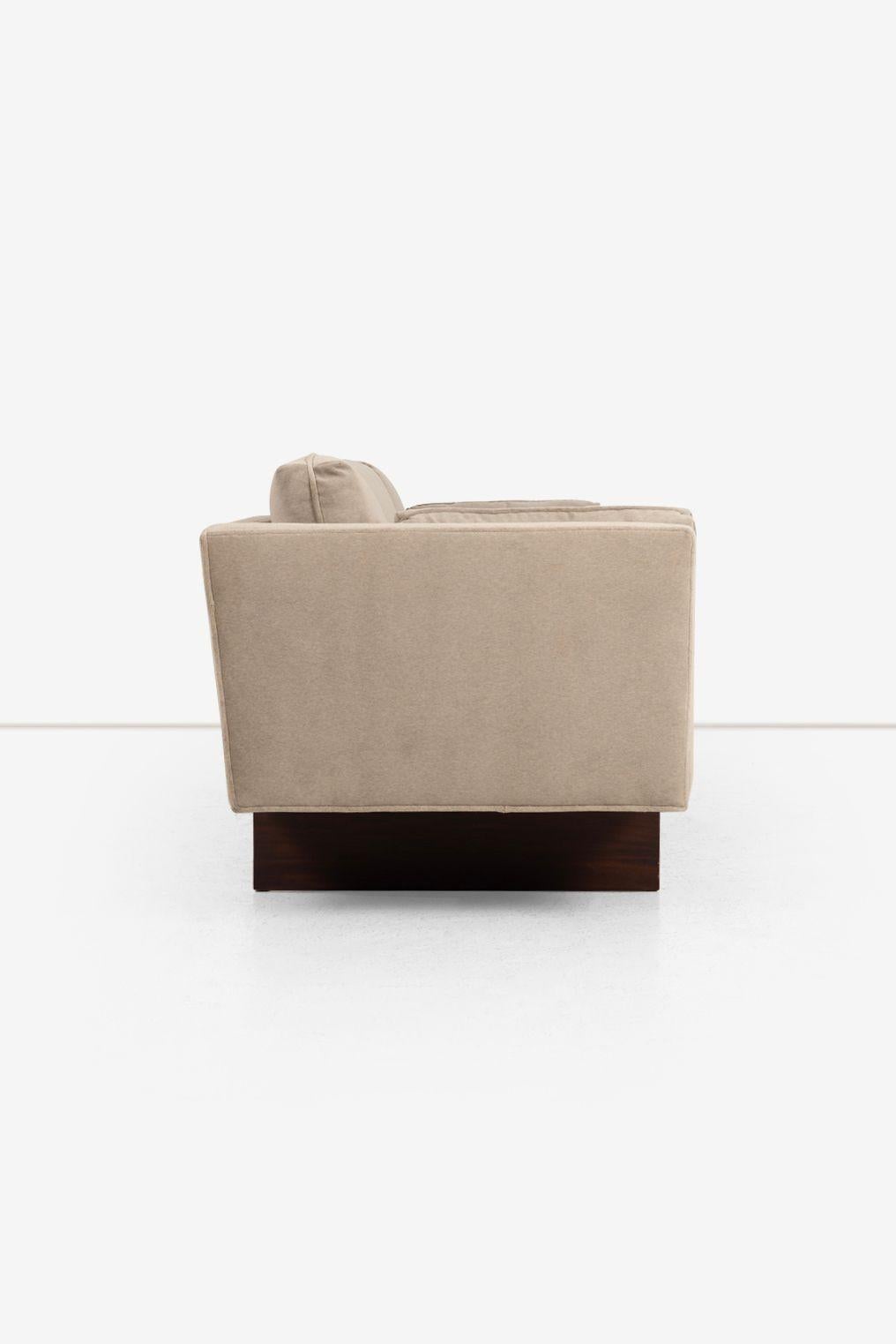Mid-20th Century Edward Wormley for Dunbar Angle Arm Sofa in Gray Mohair 1955 For Sale