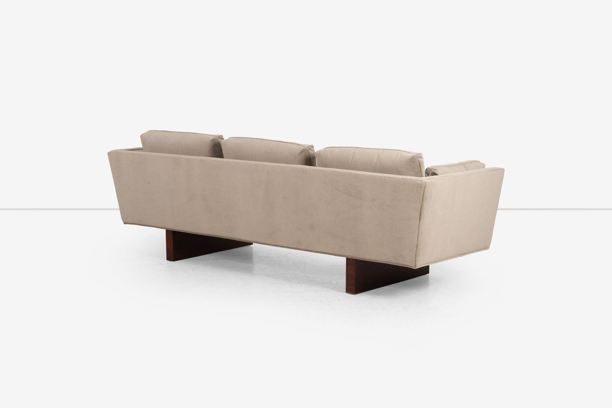 Edward Wormley for Dunbar Angle Arm Sofa in Gray Mohair 1955 For Sale 1