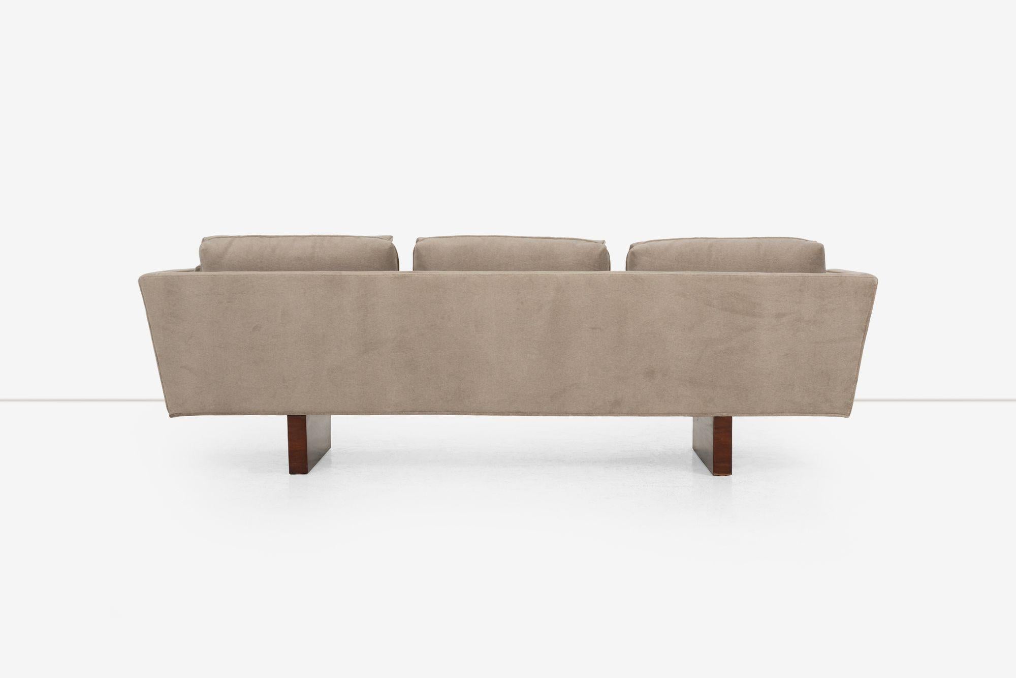 Edward Wormley for Dunbar Angle Arm Sofa in Gray Mohair 1955 For Sale 2