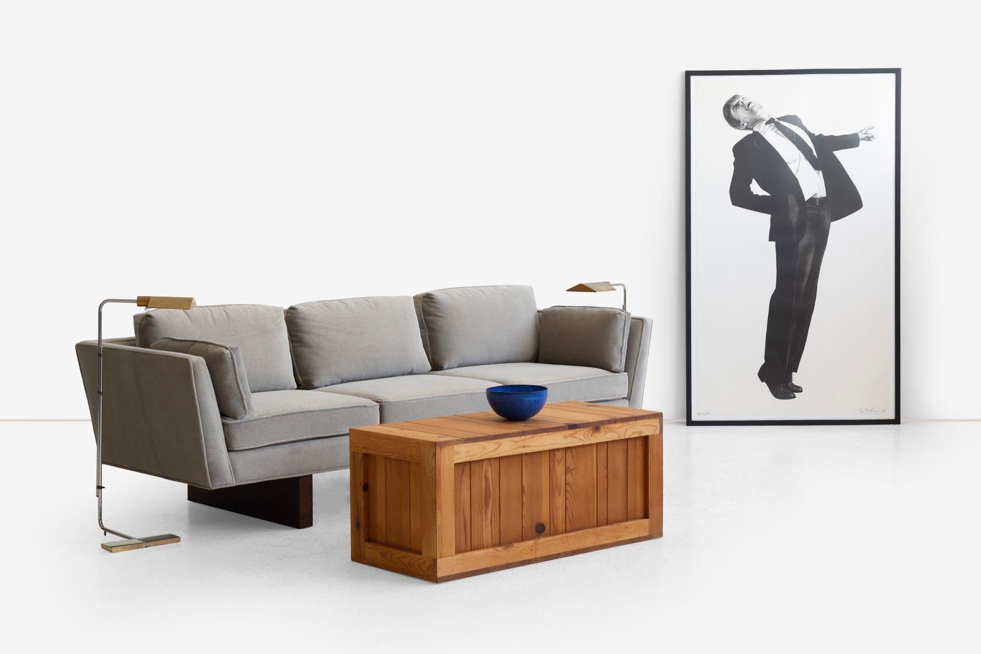 Mid-Century Modern Edward Wormley for Dunbar Angle Arm Sofa in Gray Mohair 1955 For Sale