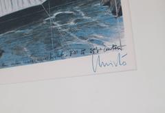 Christo and Jeanne-Claude and Christo Signed in Christo in Crayon Lithograph