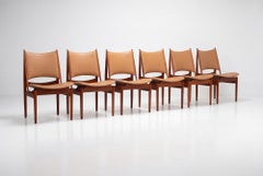 Set of Six Finn Juhl Egyptian Chairs for Niels Vodder, Denmark, 1949