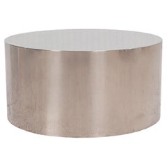 Table basse sur mesure en métal poli, de style Brueton, 1980