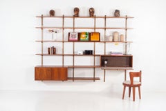 Edward Wormley für Dunbar: Regalsystem „Three-Bay“ aus Walnussholz und Messing, 1952
