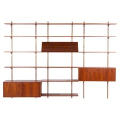 Edward Wormley für Dunbar: Regalsystem „Three-Bay“ aus Walnussholz und Messing, 1952