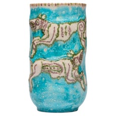 Guido Gambone, Vaso figurativo con animali, Italia, 1955