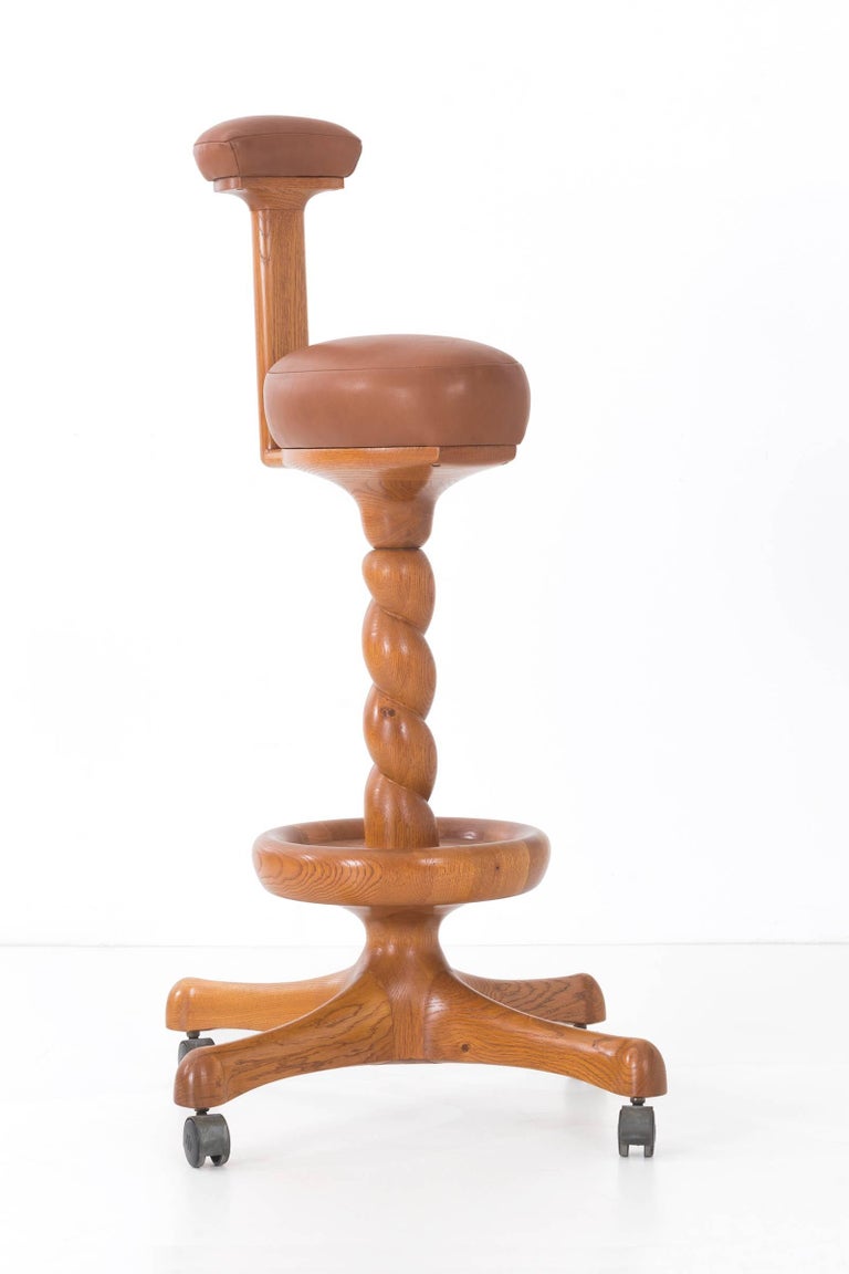 Wendell Castle Cork Screw Drafting Chair or Reading Desk Stool For Sale