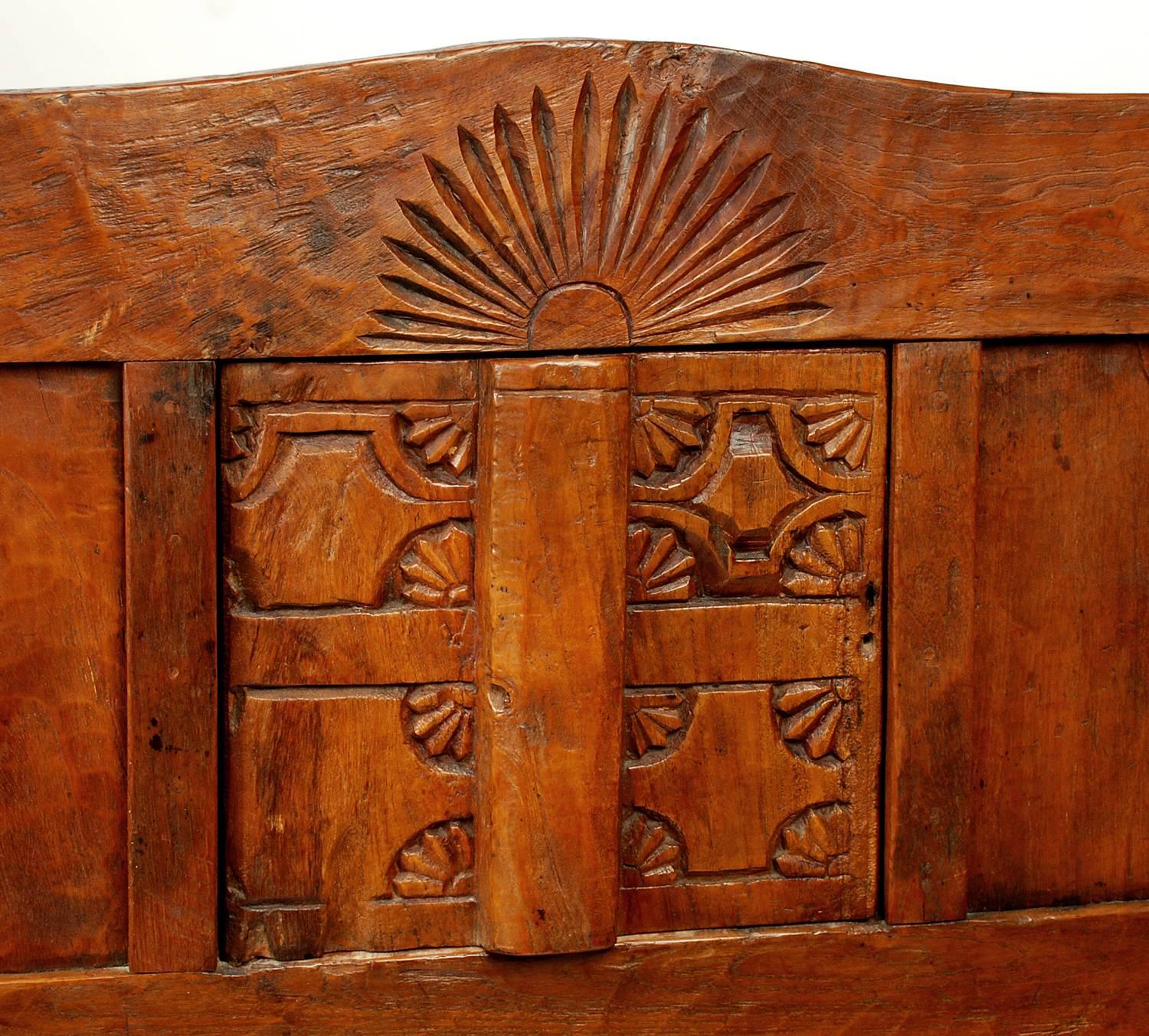 20th Century Rare Hand-Carved and Hand-Adzed WPA Period Trastero from New Mexico For Sale