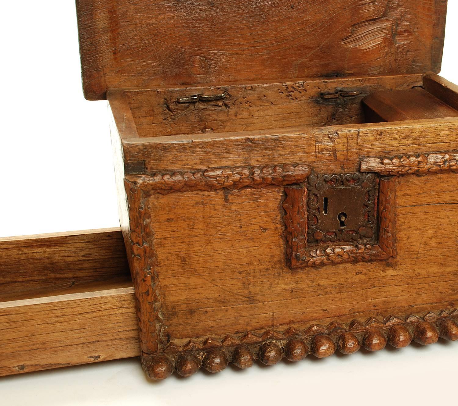 Wood 18th Century Spanish Colonial 'Escribania' or 'Document Box' For Sale