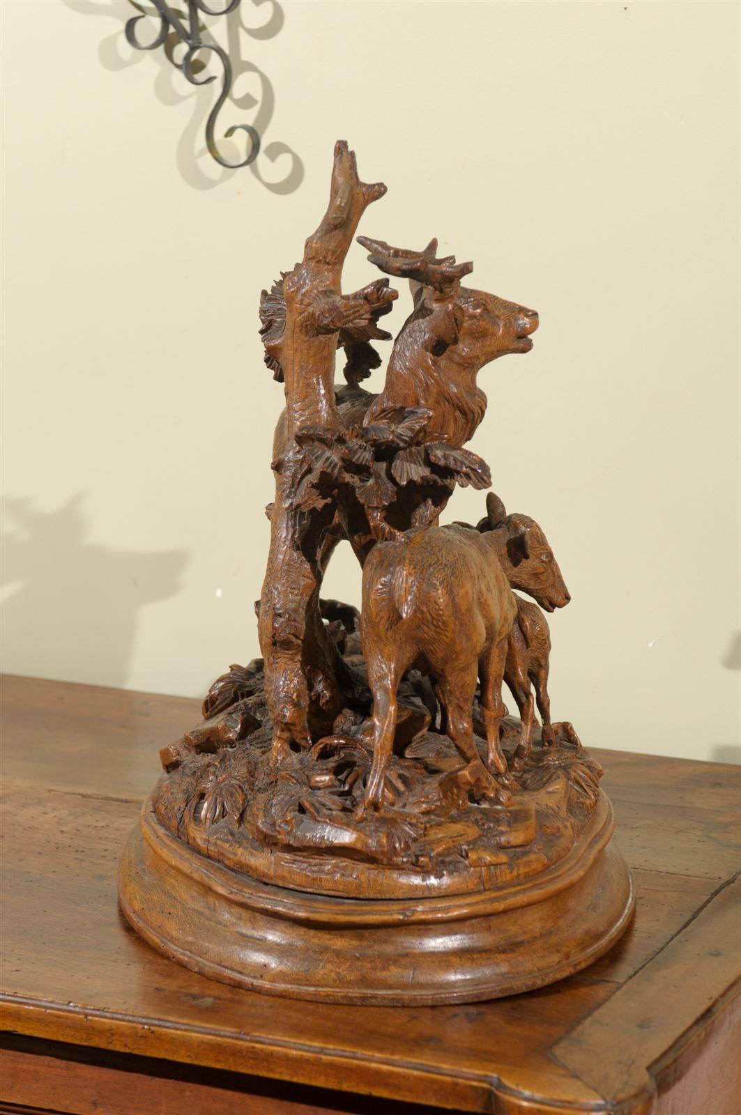 19th Century Black Forest Stag Grouping 2