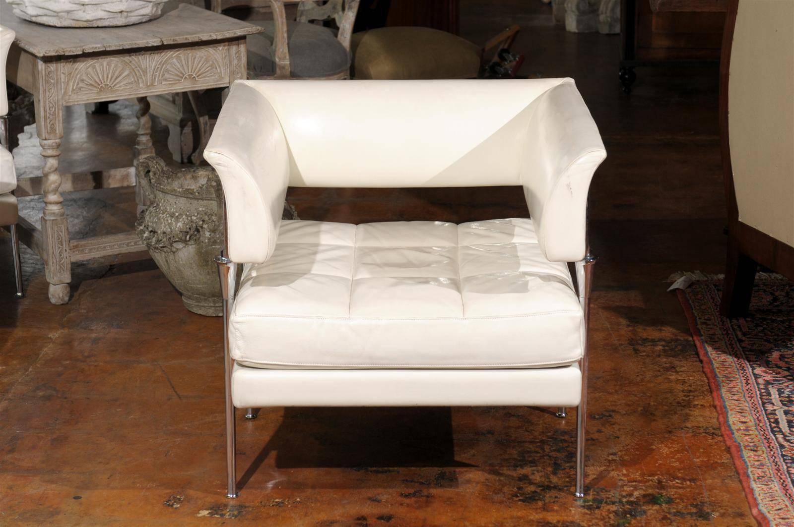 20th Century Pair of Italian Poltrona Frau Hydra Chairs, in Pelle Leather by Luca Scacchetti