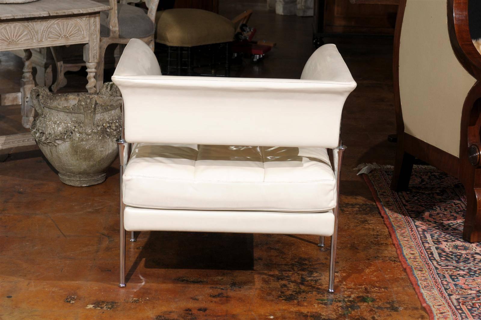 Paar italienische Poltrona Frau Hydra-Stühle aus Pelle-Leder von Luca Scacchetti (Aluminium)