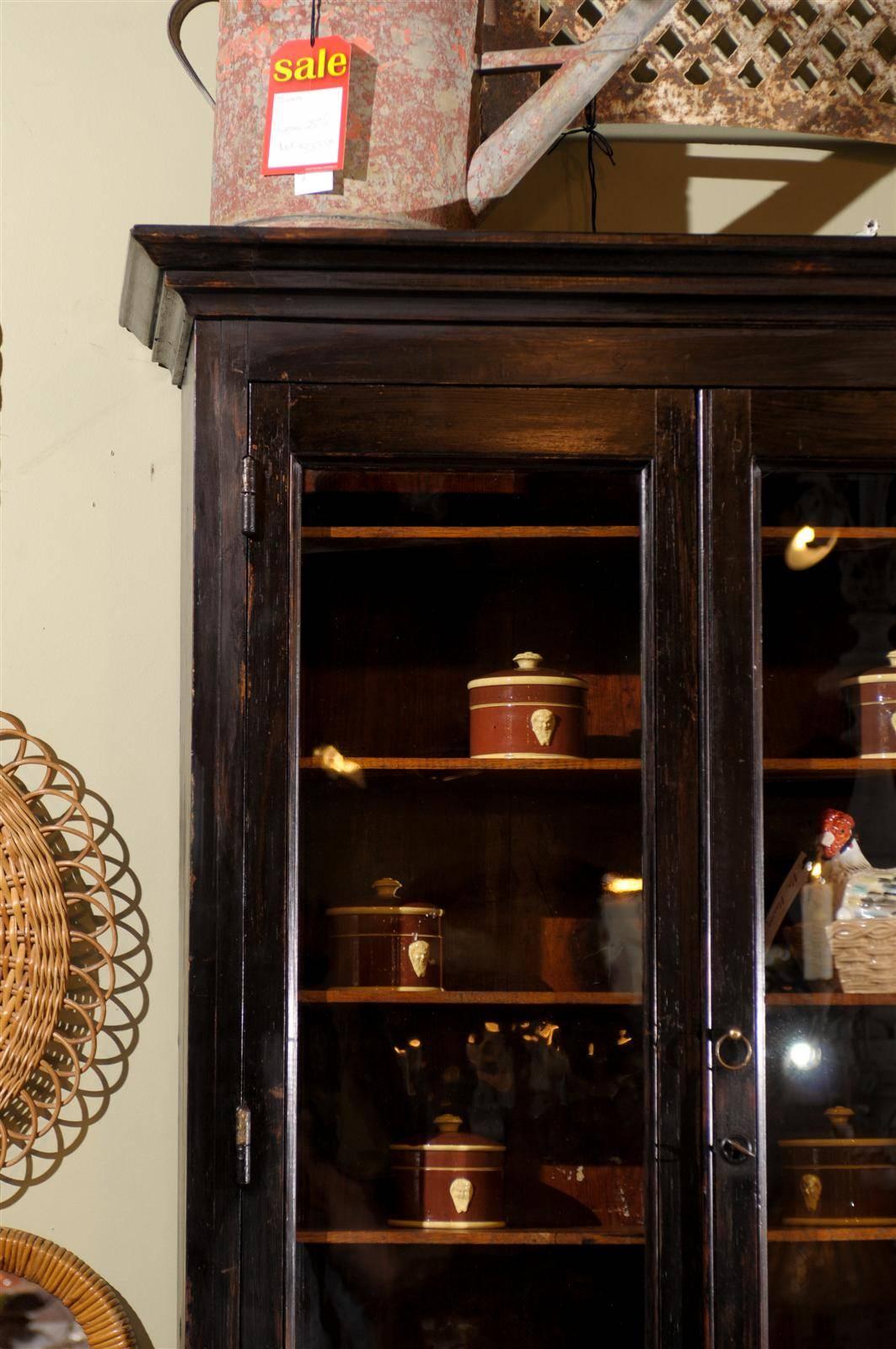 19th Century French Paint Decorated Pitch Pine Secretaire In Excellent Condition In Atlanta, GA