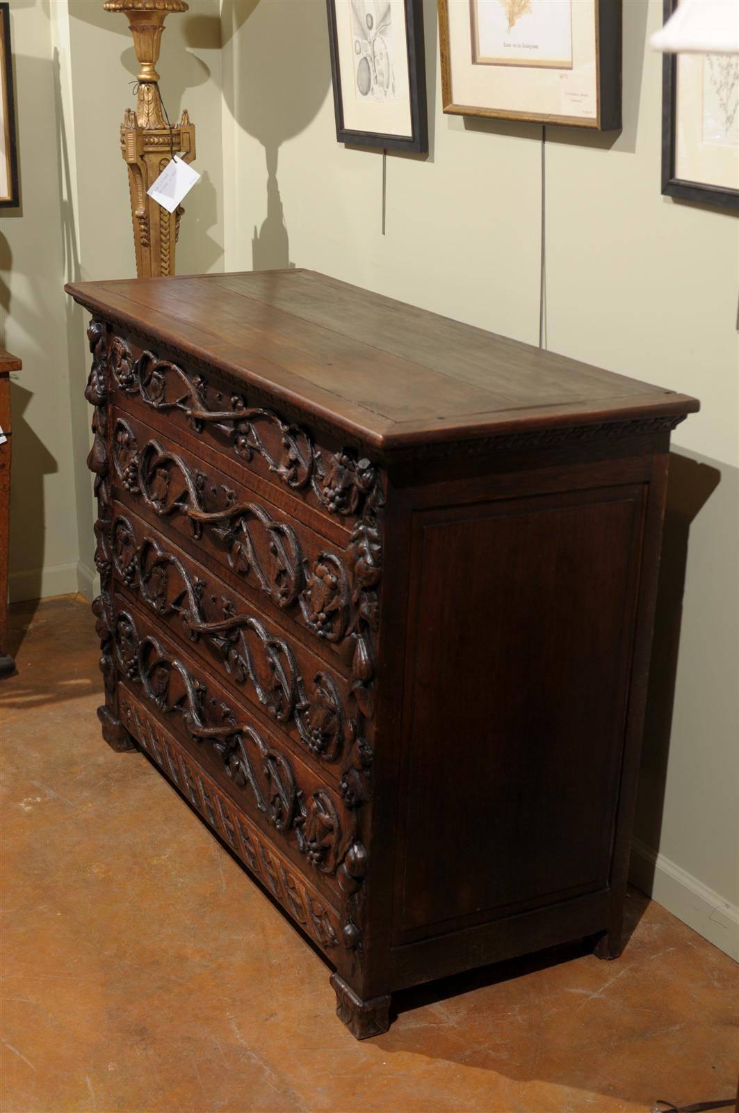 Carved Late 18th to Early 19th Century Black Forest Commode