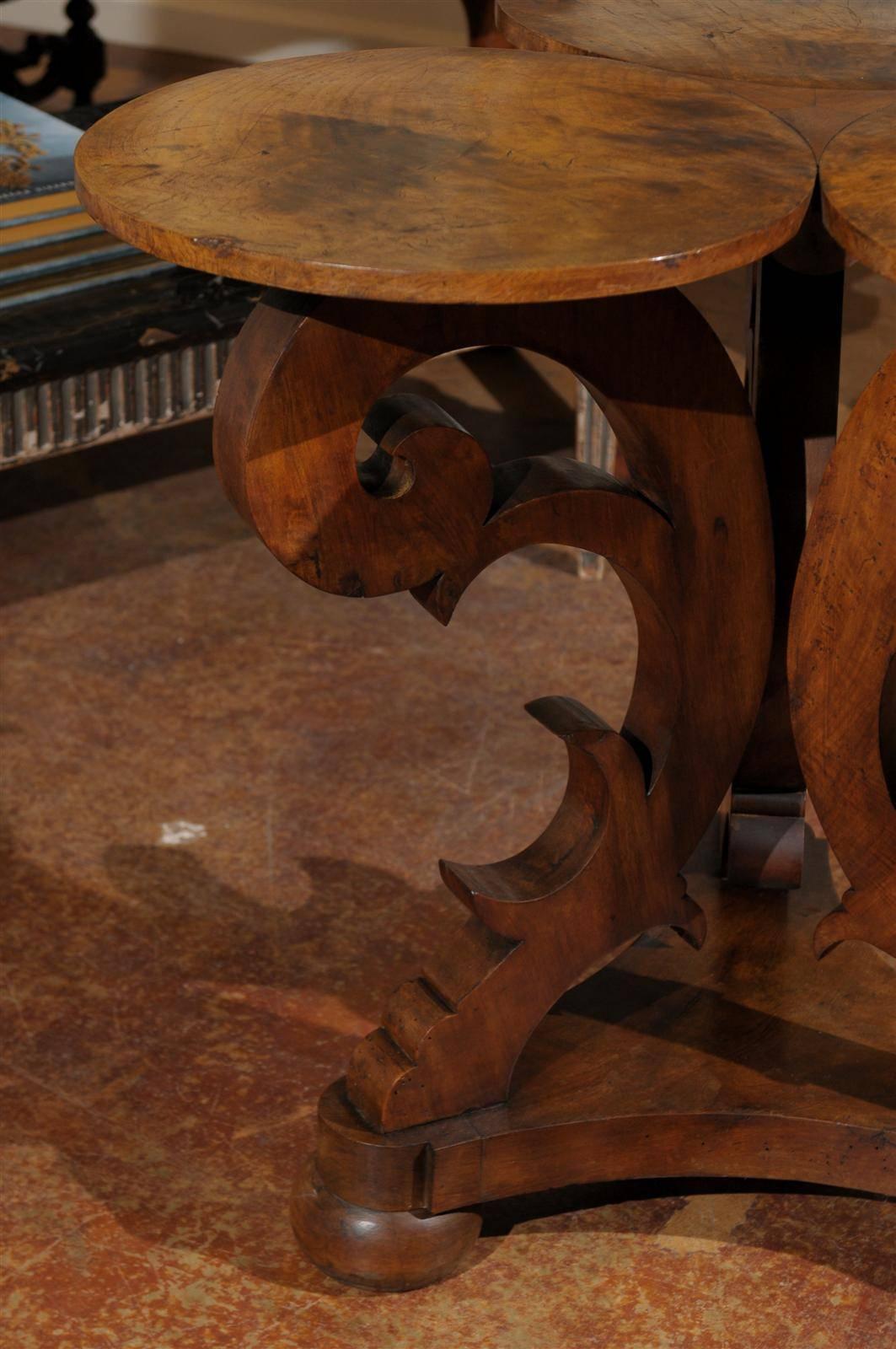 19th Century Italian Carved Walnut Tripod Table 2