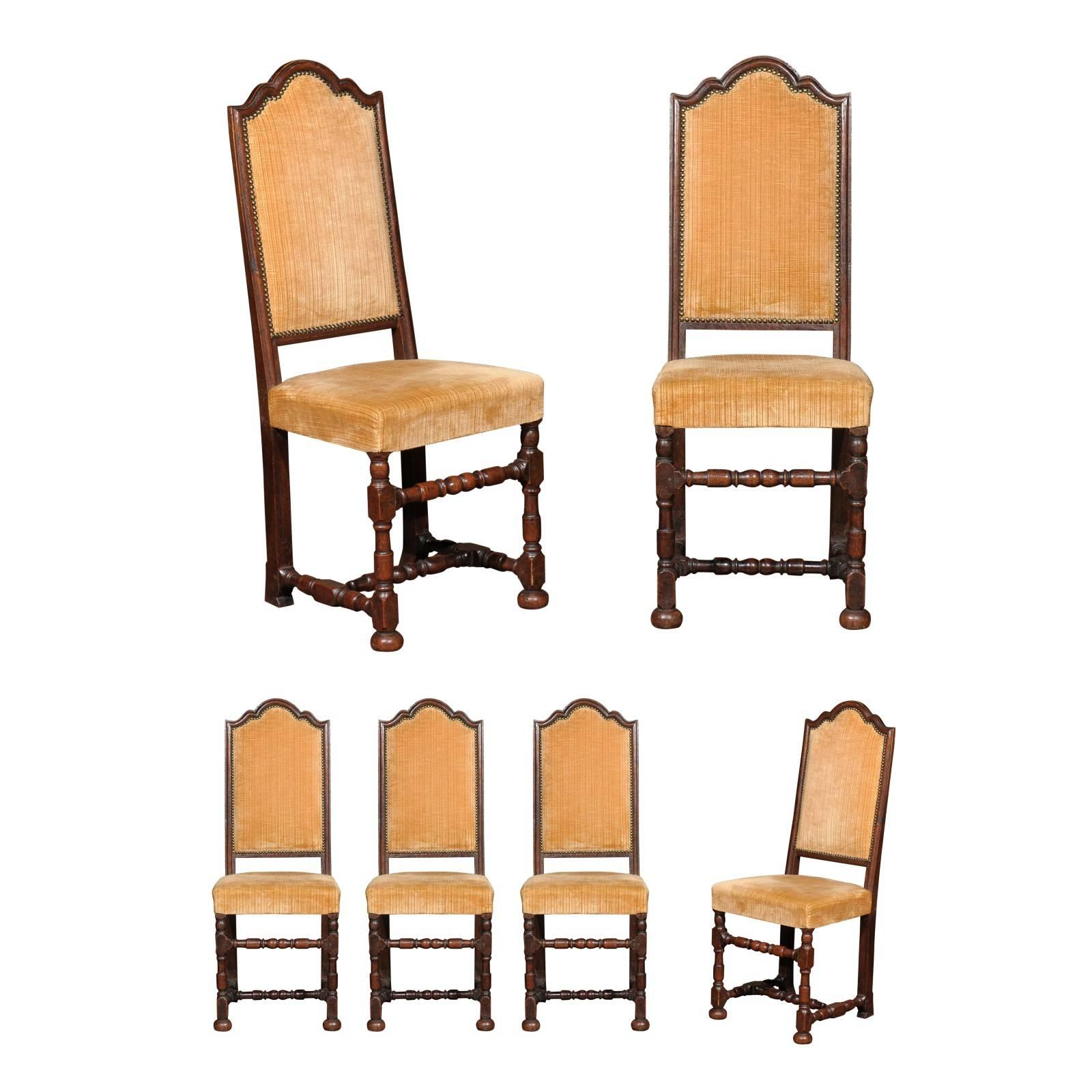 Set Six of Mid-19th Century Florentine Dining Chairs