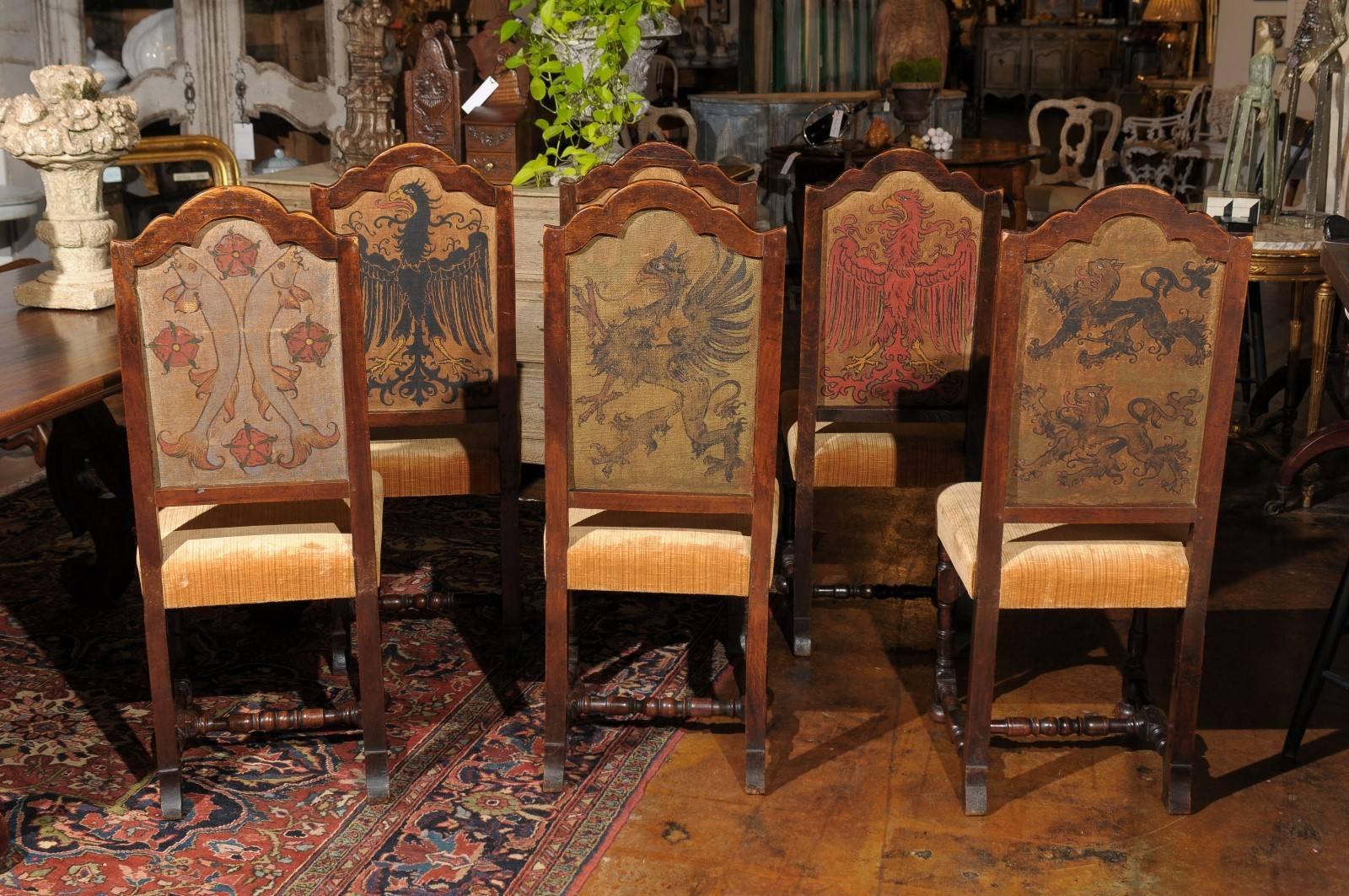 Set Six of Mid-19th Century Florentine Dining Chairs In Good Condition In Atlanta, GA