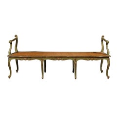 Late 18th Century or Early 19th Century Italian Gilt and Polychrome Bench