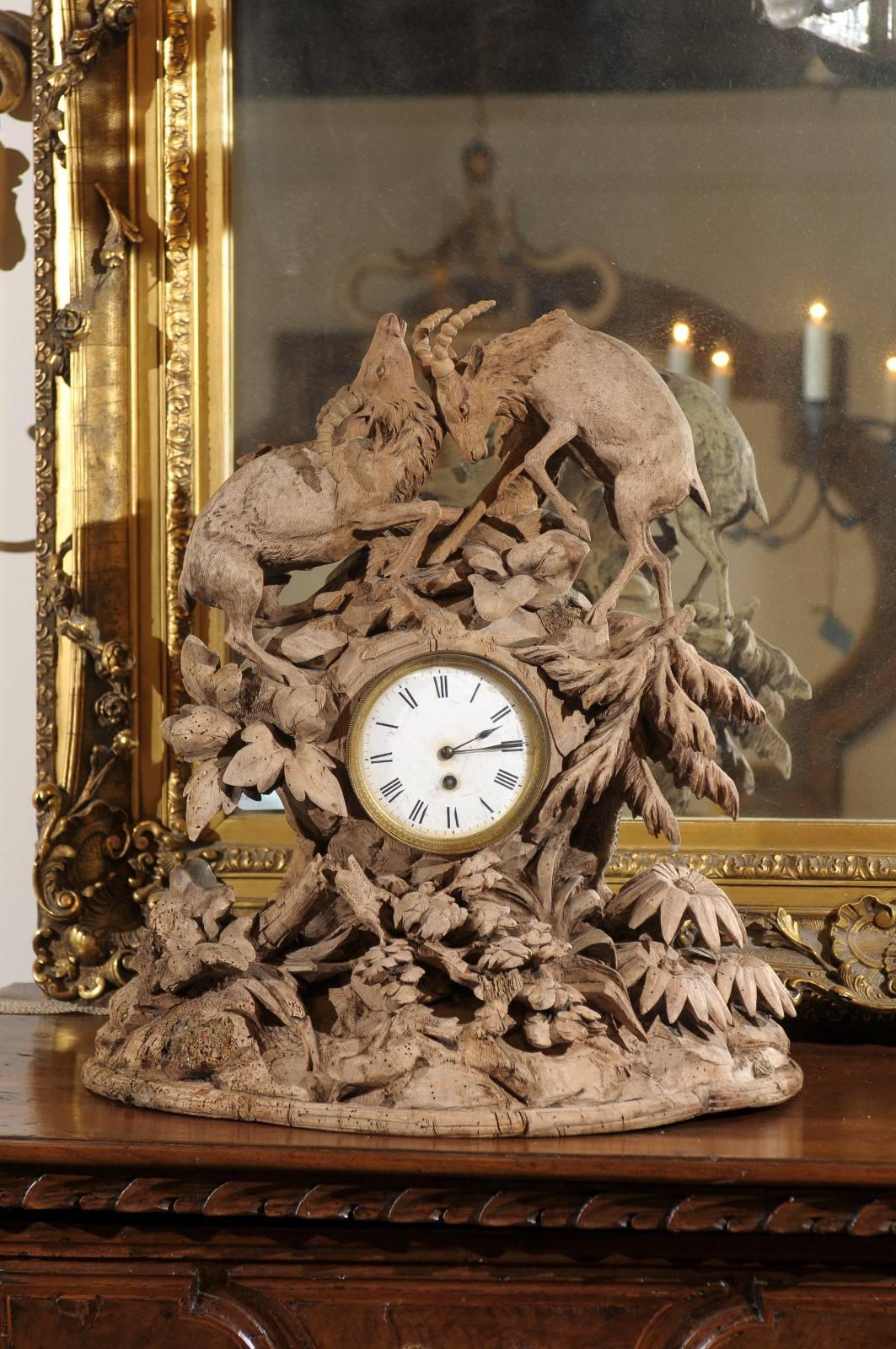 French 19th Century Bleached Black Forest Clock For Sale