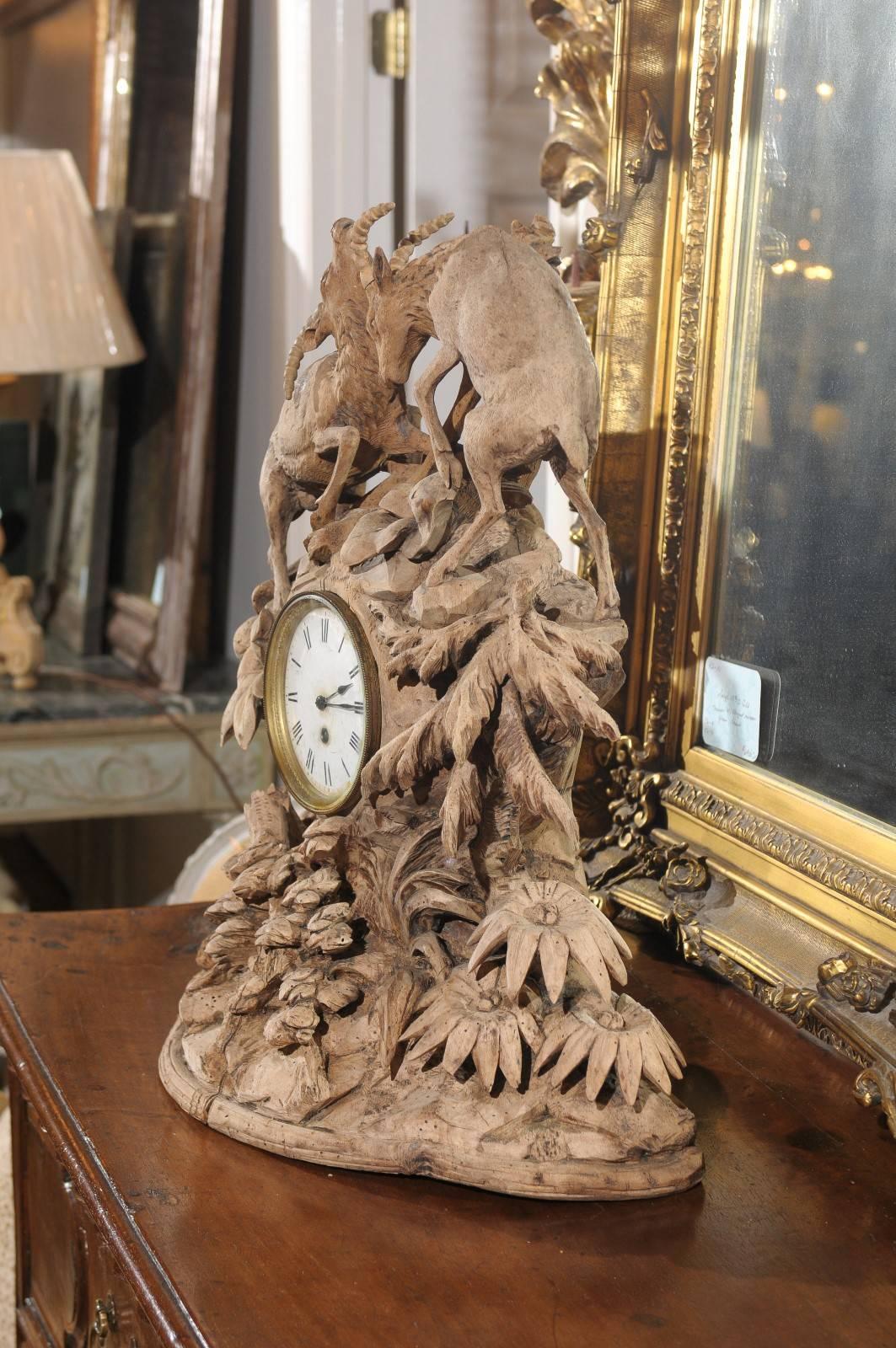 19th Century Bleached Black Forest Clock For Sale 5