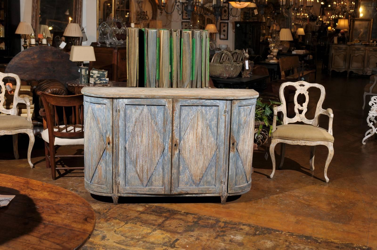 Italian Paint Decorated Buffet with Rounded Corners, circa 1900 1