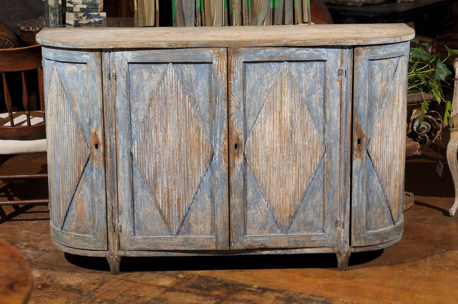 Italian Paint Decorated Buffet with Rounded Corners, circa 1900 In Good Condition In Atlanta, GA