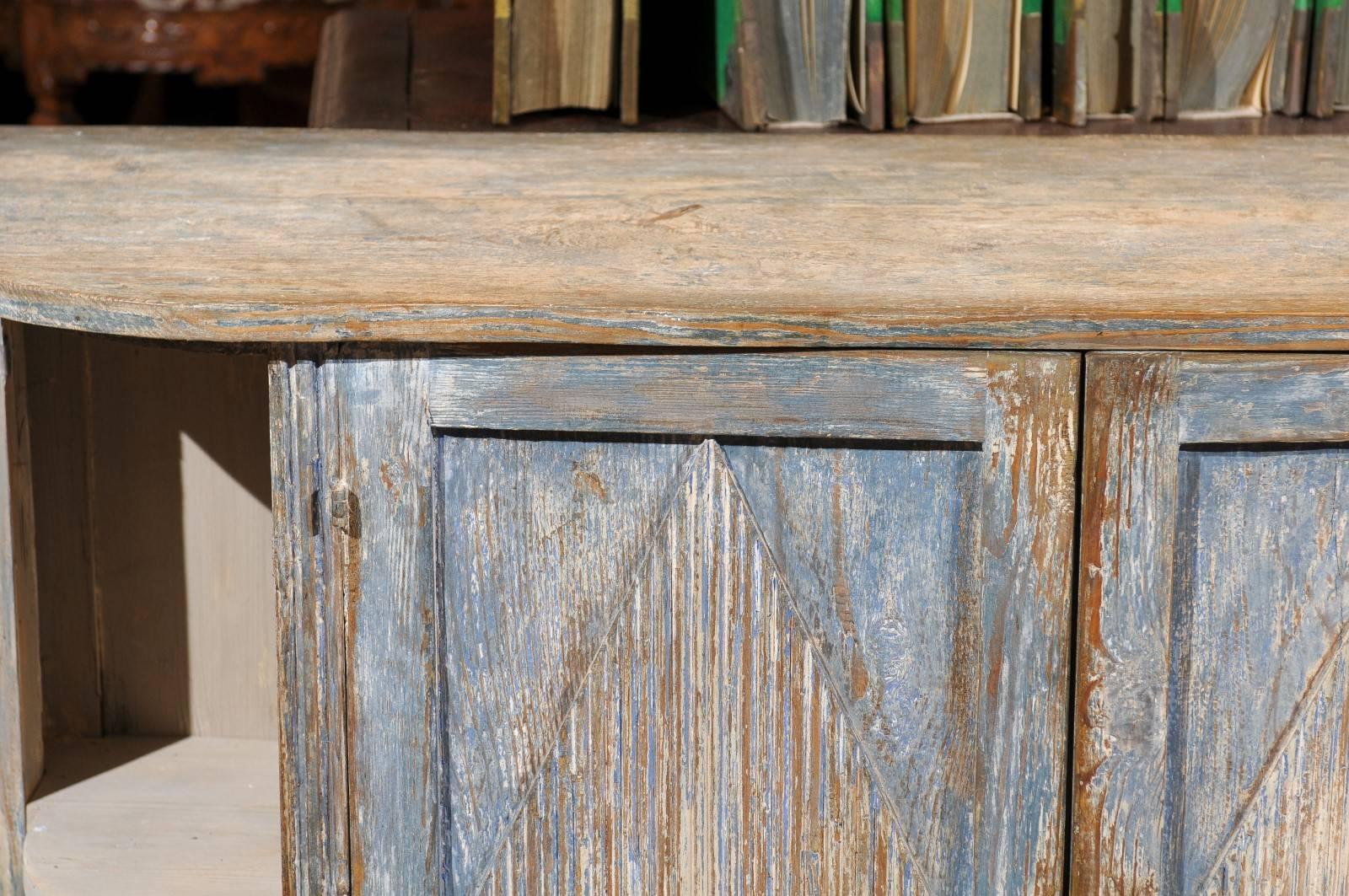 Italian Paint Decorated Buffet with Rounded Corners, circa 1900 3